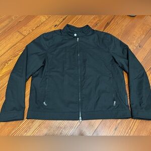 #73 Mens EUC Michael Kors Black Lightweight Racer Jacket sz XL full zip pockets